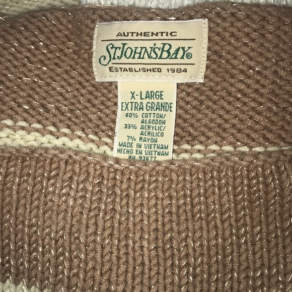 St John’s Bay sweater Size XL Browns and Tans Square Neck - Picture 10 of 11